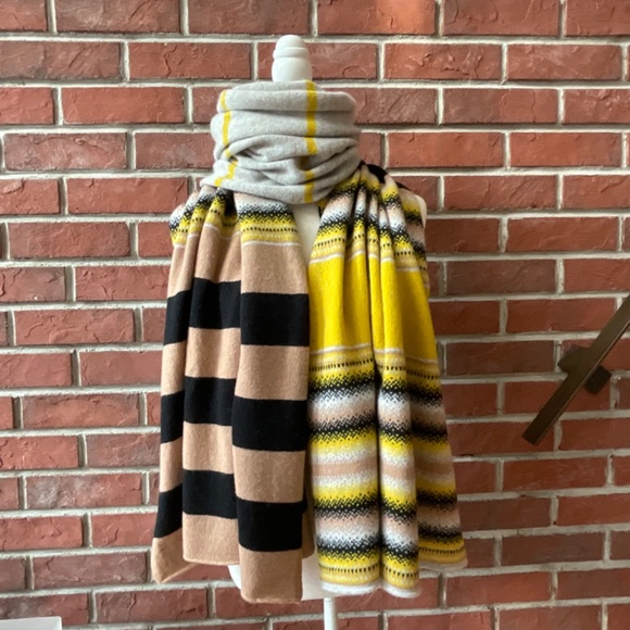 •Green Thomas Merino Lambswool  Blanket Knit Scarf Wrap Designer Scotland82”x23” - Picture 5 of 11